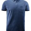 Larkford Cotton Pocket Polo Dark Blue Melange