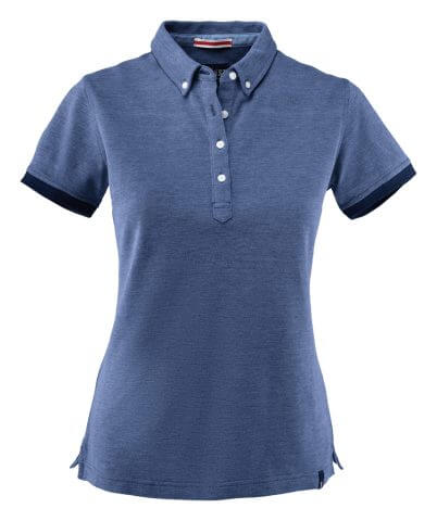 Larkford Lady Cotton Polo Dark Blue Melange
